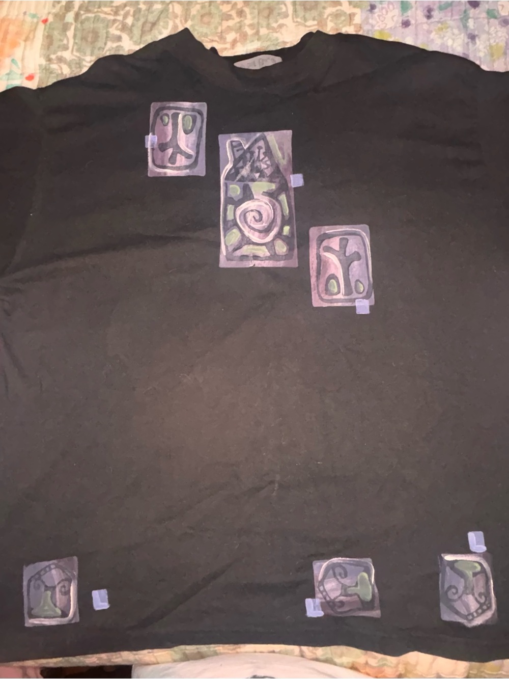 Blue Fish Hand-painted Tee— 1996 RARE